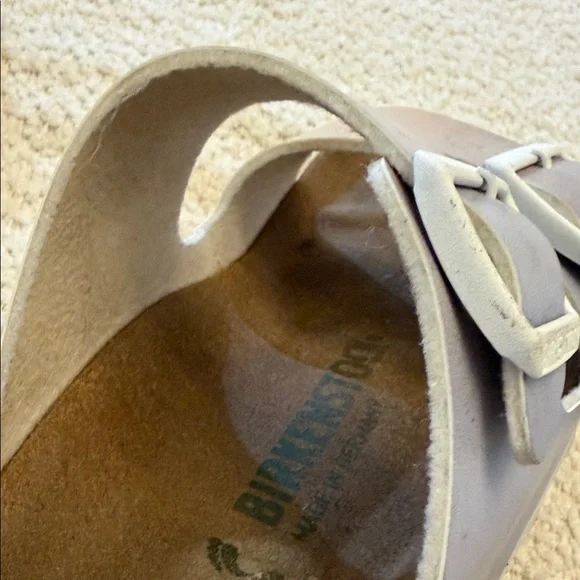 Birkenstock Arizona Two-Strap Sandals in Vegan Ombre Purple Fog/Apricot - size 7 - Picture 9 of 15